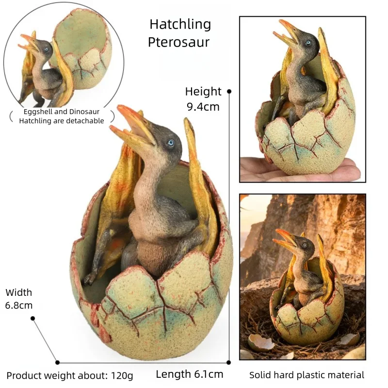 Realistic Hatching Dinosaur Egg Model T-Rex Spinosaurus Velociraptor Pterosaur Figurine Statue Home Decor Collection Ornaments