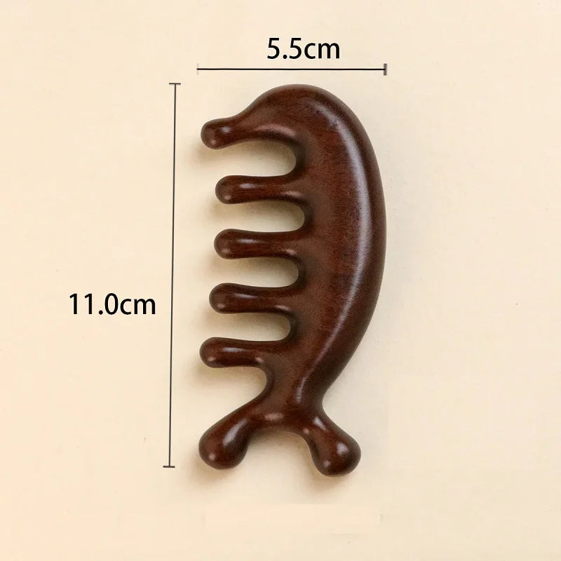 New Wooden Massage Wood Massager Comb Scalp Head Oil Massager Scalp Hair Comb Tools AMS01