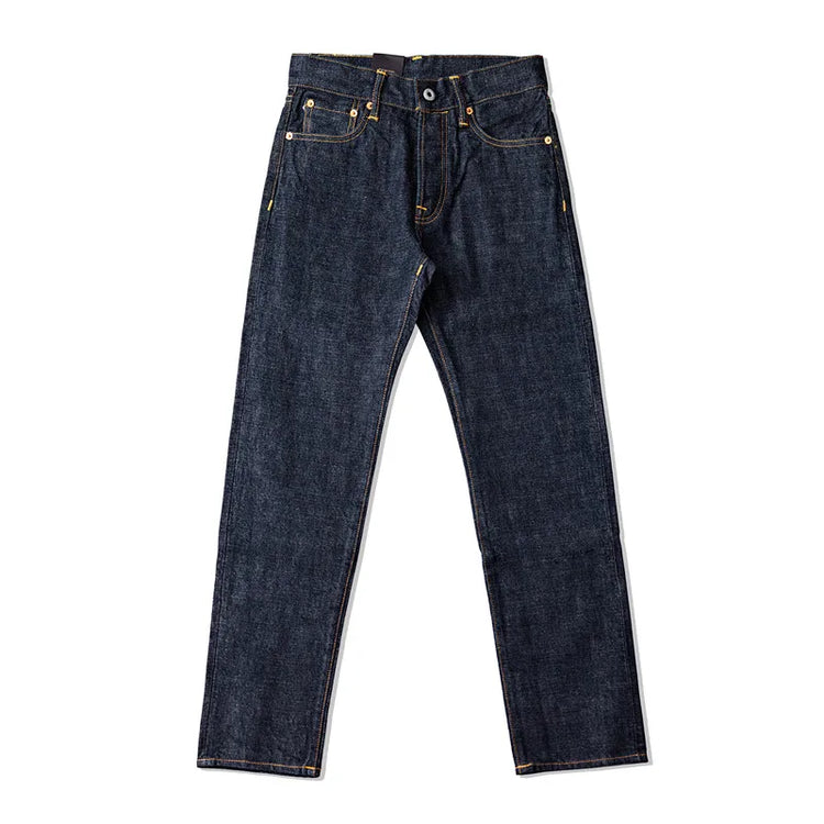 Red Tornado 16oz Slim Straight Fit Jeans Rinsed Pink Selvedge Denim Straight Leg Pants