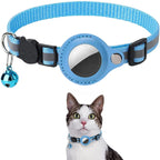 Cat AirTag Holder Collar Breakaway Reflective Strips Adjustable Kitten Collar Waterproof Cat Bell Collar Pet Air Tag Case collar
