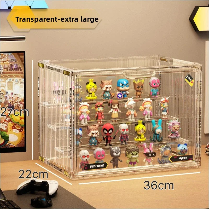 1/2/4 pcs Containerized Designs Acrylic Organizer for Collectible Figures High Definition Transparent Miniature Display Case