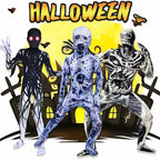 Halloween Kids Zombie Jumpsuit CostumeVampire Cosplay Outfit for Children's Ghost Festival & Stage PerformanceSpooky Party Drees