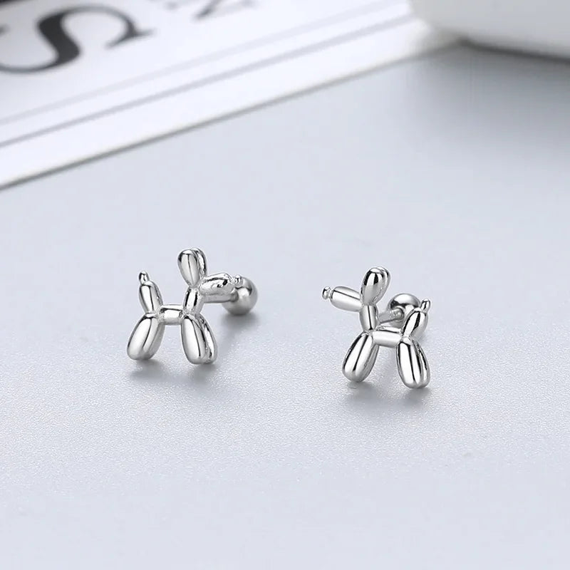 Korean 925 Silver Needle Tragus Piercing Helix Studs Earrings for Women 2Pcs Butterfly Heart Trendy Ear Piercing Body Jewelry