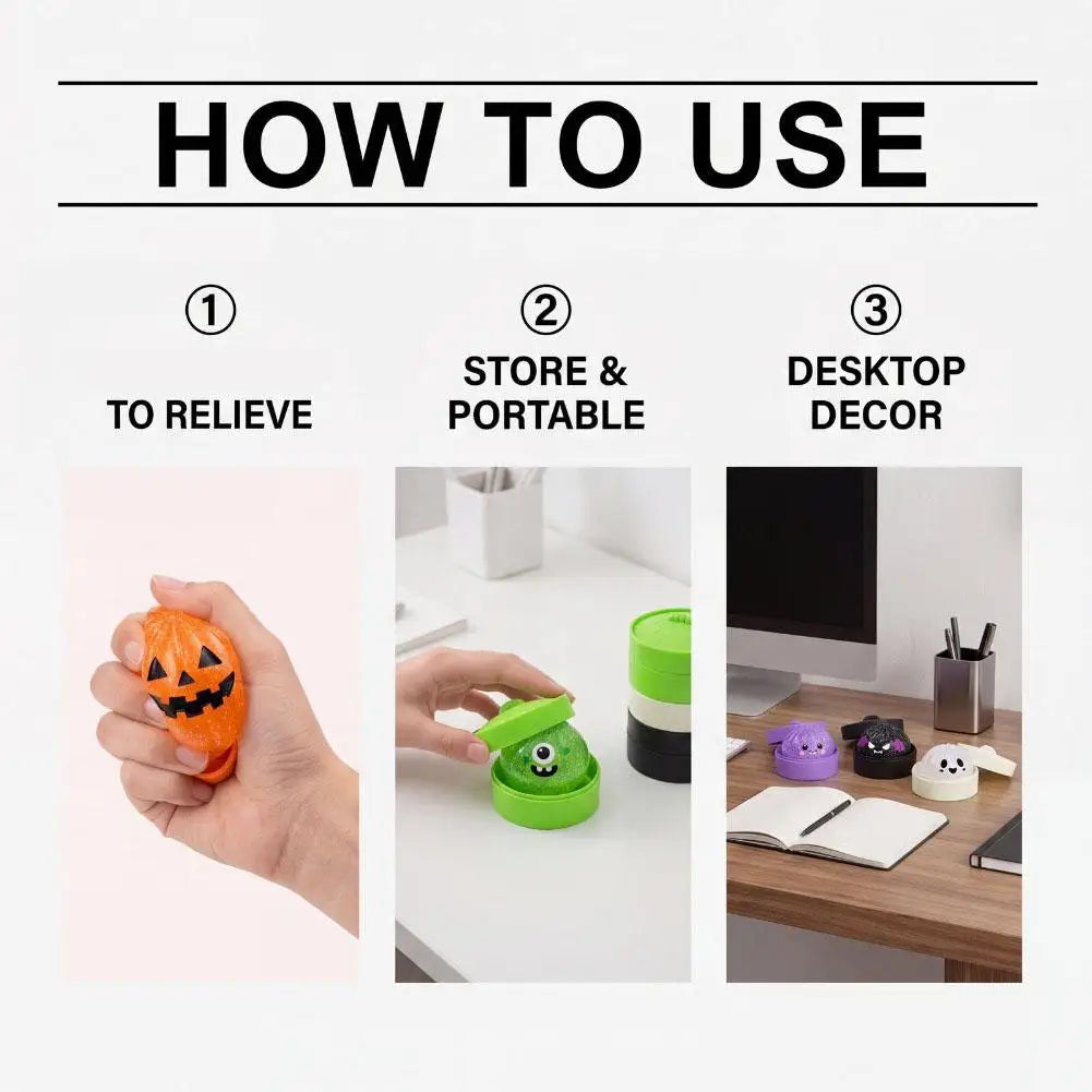 HalloweenTheme Squishy Dumpling Toy With Steamed Box,Halloween Gift Slow Rising Funny Sensory Toy Decompression Soft Squeeze Toy