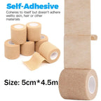 6 Rolls 5cm*4.5m Disposable Self-Adhesive Elastic Bandage with Handle Tube Tattoo Accessories Gauze Tape for First Aid Tools