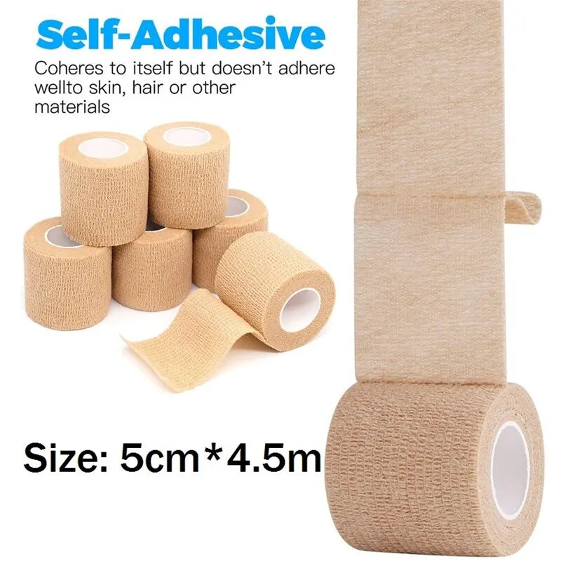 6 Rolls 5cm*4.5m Disposable Self-Adhesive Elastic Bandage with Handle Tube Tattoo Accessories Gauze Tape for First Aid Tools