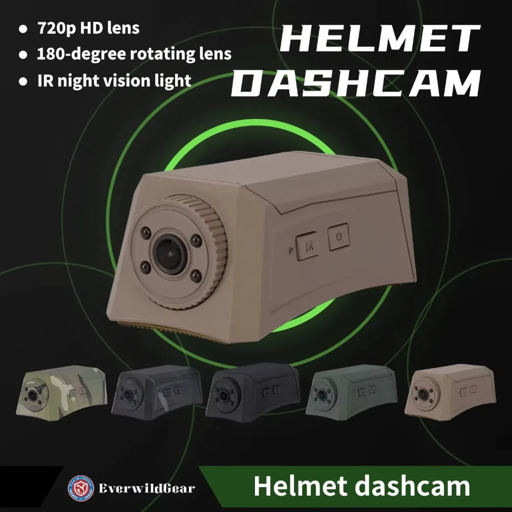 Tactical Helmet Camera, 720P HD Video Recorder with Photos Capture, Adjustable-Angle Helmet Cam,  Helmet Accessories, hunting