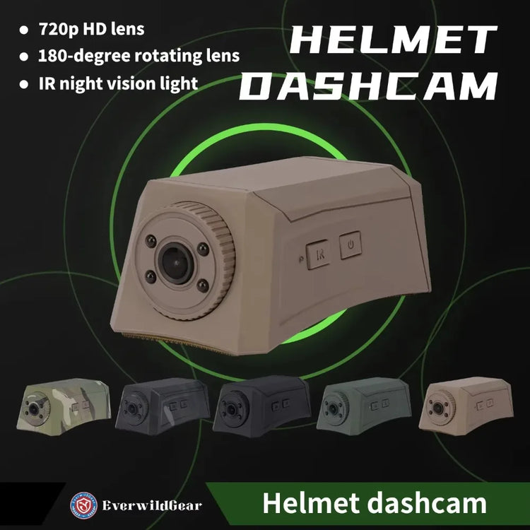 Tactical Helmet Camera, 720P HD Video Recorder with Photos Capture, Adjustable-Angle Helmet Cam,  Helmet Accessories, hunting