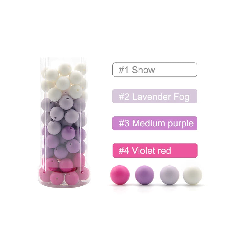 LOFCA 9mm 100pcs Silicone Teething Beads Teether Baby Nursing Necklace Pacifier Clip Oral Care BPA Free Food Grade Colorful