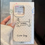 Black Polka Dot Dachshund Pattern Soft TPU Cover For iPhone 17 16 15 14 Plus 13 12 11 Pro MAX 17 Air Soft Sililcone Phone Cover