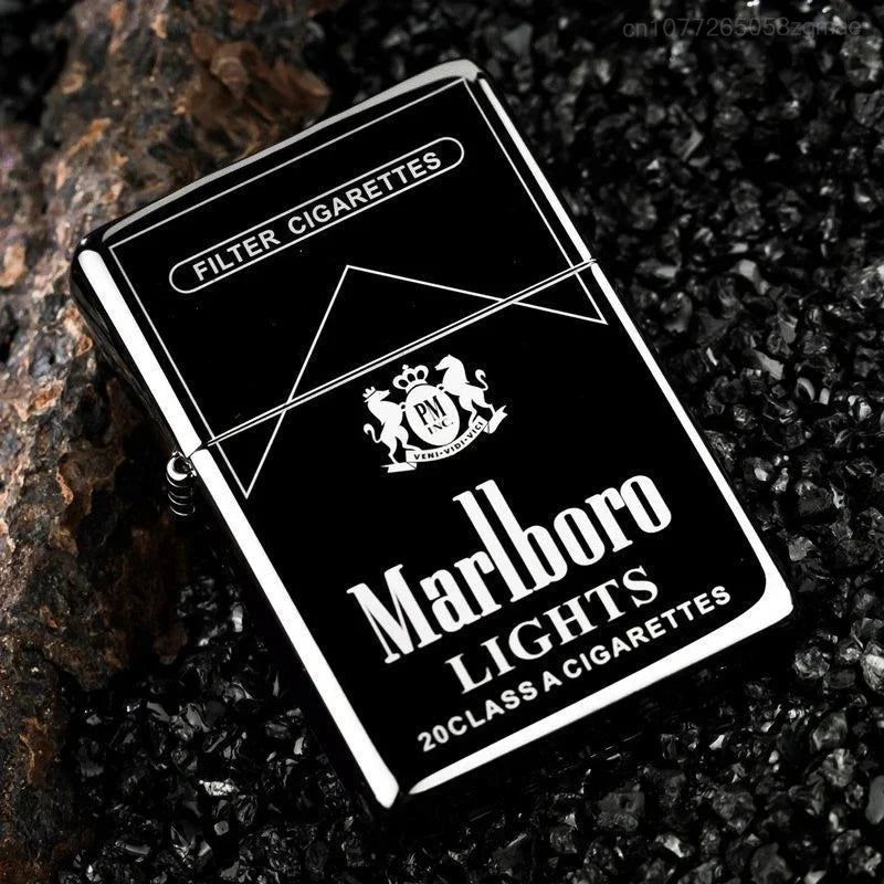 Marlboro Grinding Wheel Lighter, White Paint Green Label Red Label, Multi-color Selection, Men's Gift Wholesale