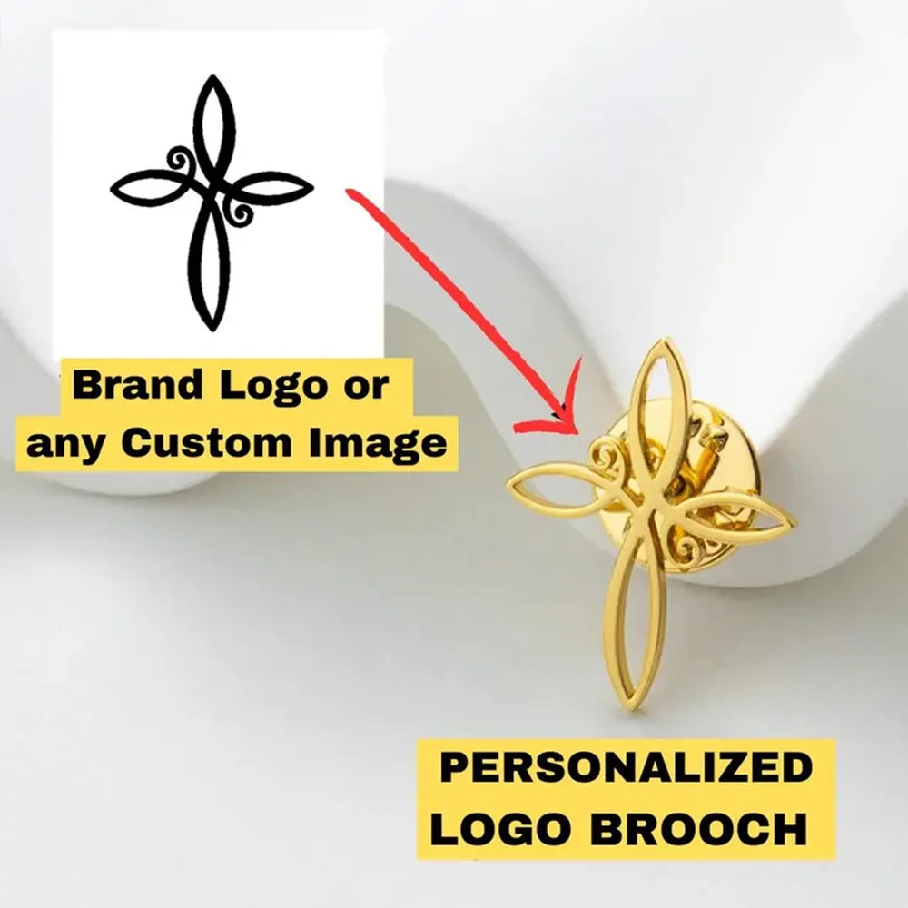 Personalized Company logo Painting Image Custom Brooch Lapel Pins Stainless Steel Collar Pin Gift Badges Jewelry for Clothes