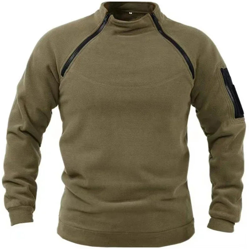Men's US Tactical Outdoor Jacket Hunting Clothes Warm Side Zippers Fleece Pullover Man Windproof Autumn Coat Underwear