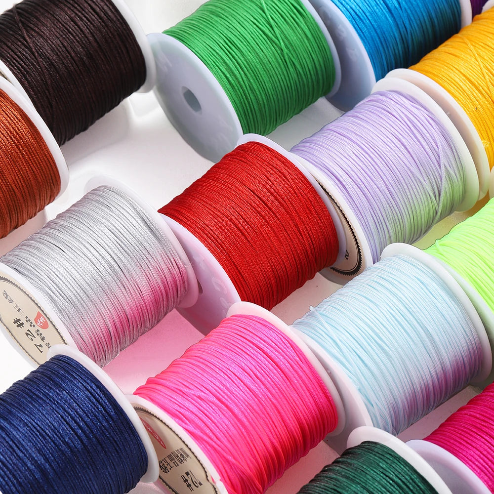 10/50M 0.8mm Nylon Thread Cord Macrame Rope Bracelet Braided String For DIY Tassels Beading String Jewelry Making Accessories