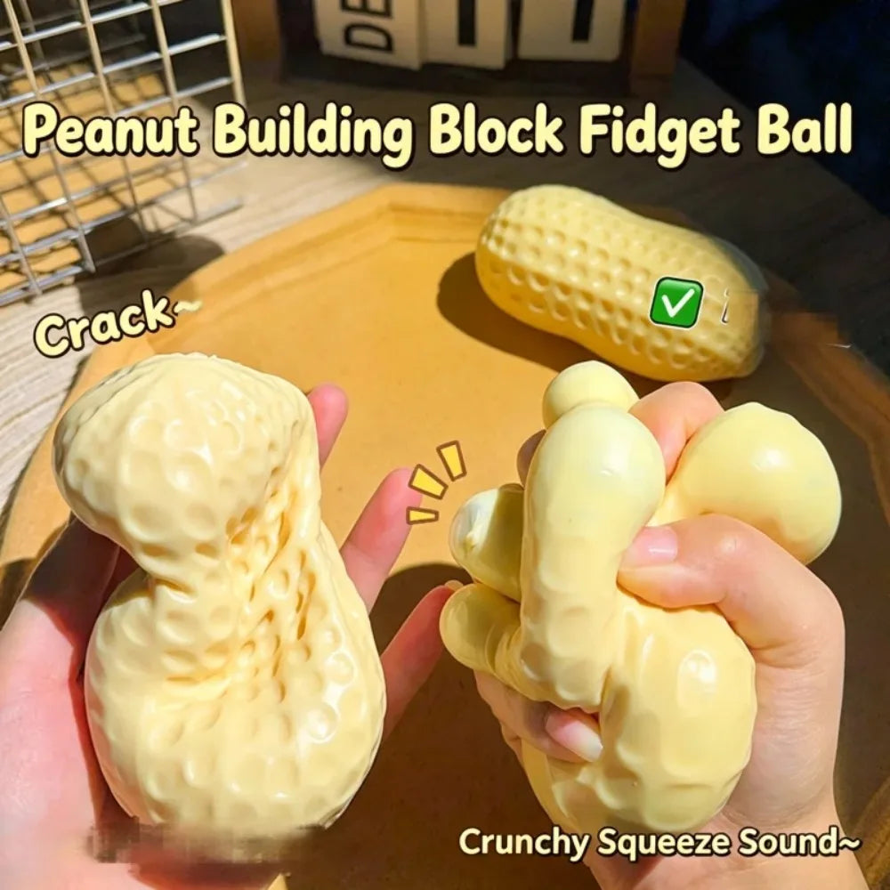 ASMR  Peanut Squishy Crunchy Building Block Stress Ball Squeeze Handmade Squeeze Ball Buttery-Soft Feel Fidget for Party Gifts