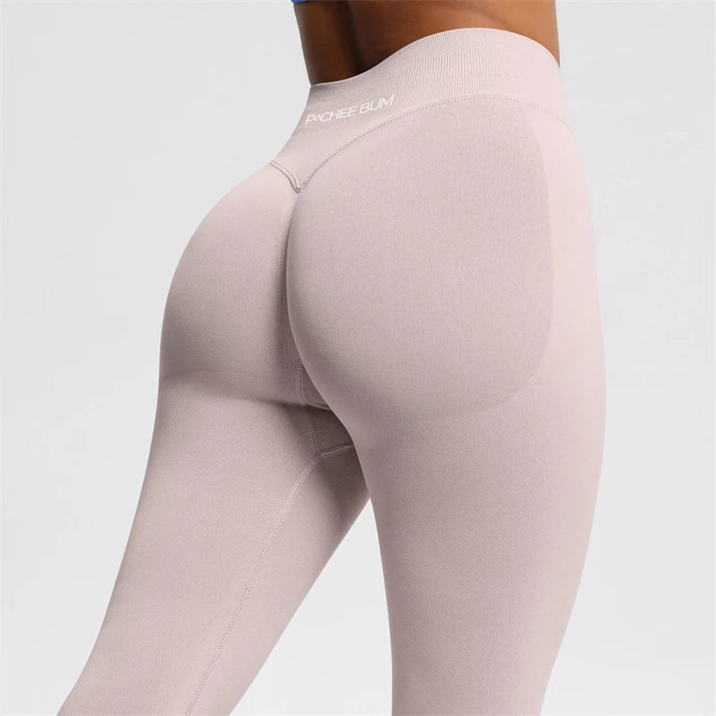 2026 Bum Shaping Leggings Women Seamless Sports Yoga Pants Low Ribbed Band Gym Clothes Fitness Workout Scrunch Butt Tight