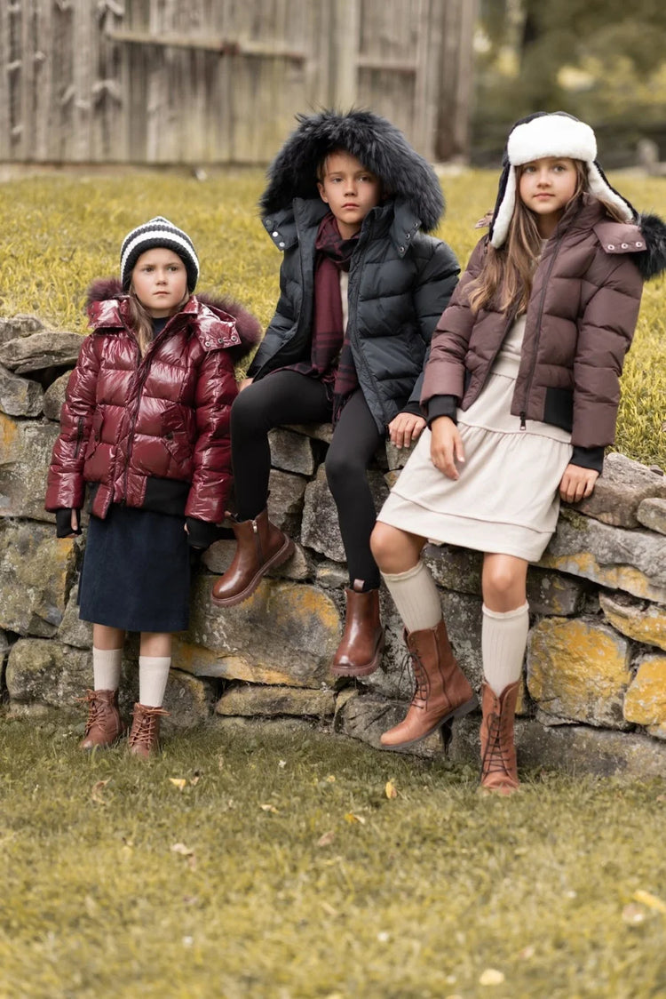 AP winter children coats waterproof shine fabric and filling  white duck down girls boys outerwear