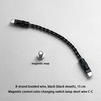 15cm/130cm C-C/USB-C Single Crystal Copper Keyboard Cable Supports 8K Magnetic Controllable Lights for HM Hub Computer Keyboard