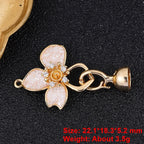 Juya 18K Gold Plated Decorative Fasteners Connector Locks Pearls Clasps Accessories For DIY Needlework Beads Jewelry Making