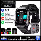 2026 New Rugged Military GPS Smart Watch Men Bluetooth Call Health Monitoring Sports 5ATM Waterproof Smartwatches Man Pk HT30