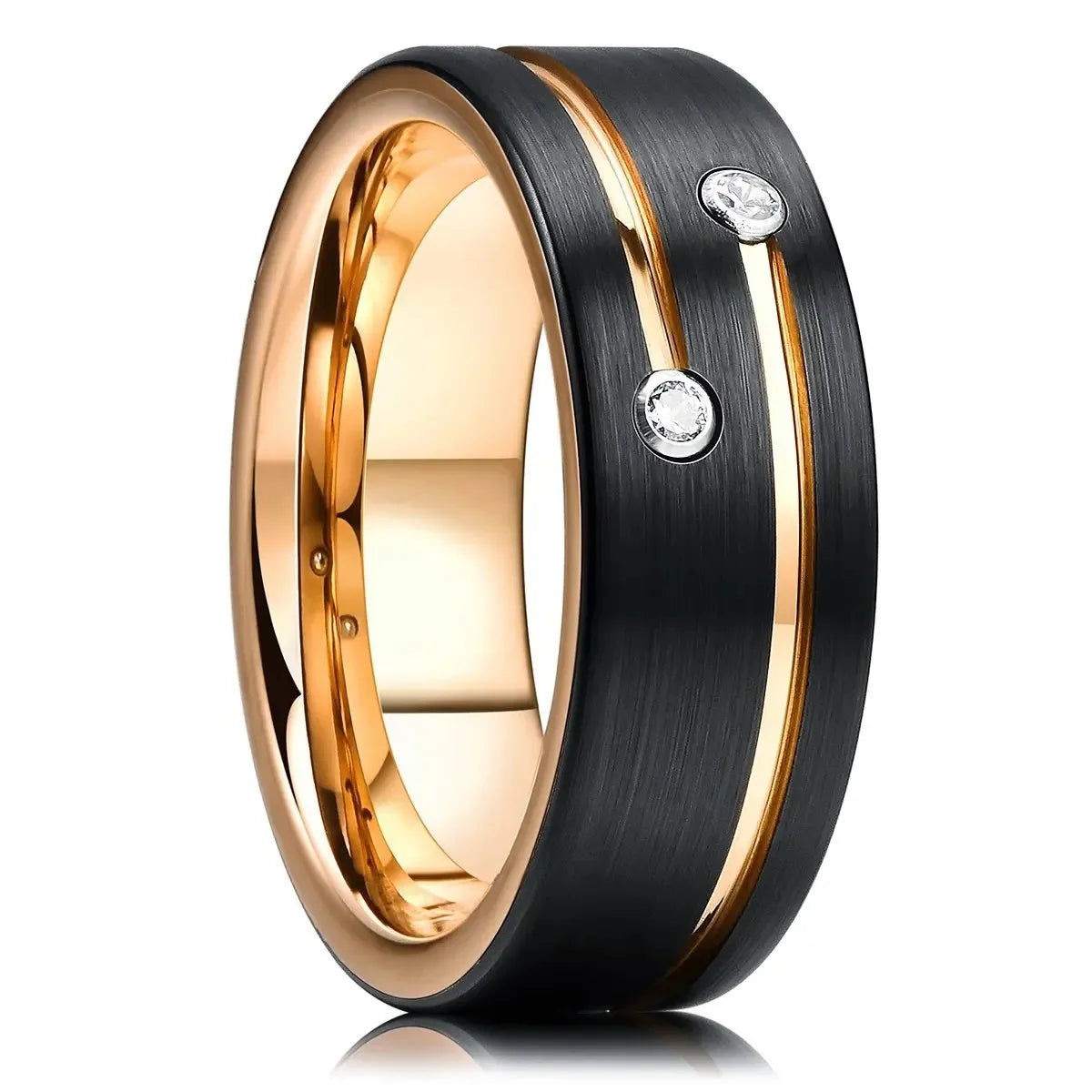Simple 8mm Silver Color Stainless Steel Rings For Men Women Matte Finish Beveled Edge Men Wedding Rings Party Jewelry Gifts