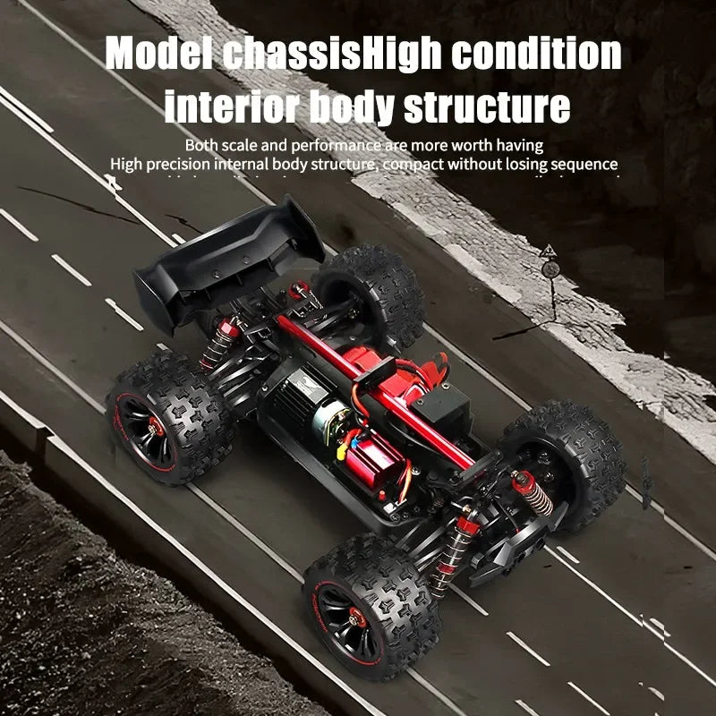 1:16 85KM/H Or 50KM/H 4WD RC Car With LED Remote Control Cars High Speed Drift Monster 4x4 Truck for Kids vs Wltoys 124017 Toys
