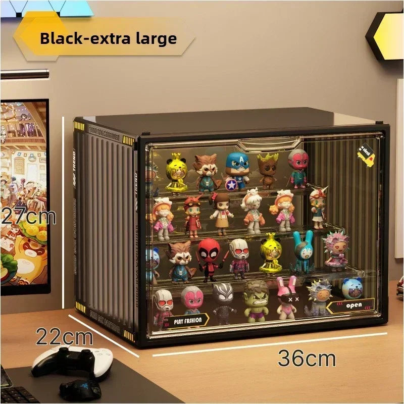 1/2/4 pcs Containerized Designs Acrylic Organizer for Collectible Figures High Definition Transparent Miniature Display Case