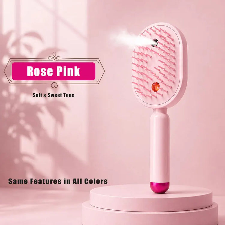 Electric Spray Hair Brush Nano Mist Scalp Massage Comb Rechargeable Air Cushion Detangling Hair Brush for Home Use