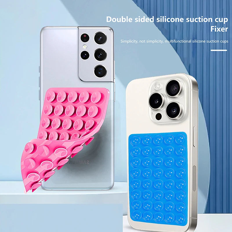 Silicone Mobile Phone Fixing Suction Cup Double Sided Fixed Pad Car Mounted Bracket Phone Case Universal Anti Slip Suction Cup