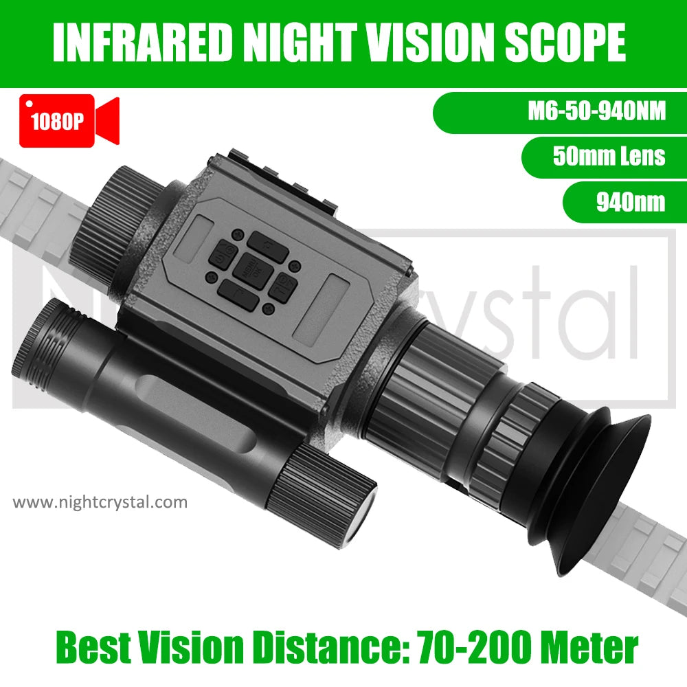 Megaorei NK008 Plus Night Vision Scope Infrared Hunting Camera with 21mm Picatinny Rail Mount & OLED 1.4" Screen & Built-in IR