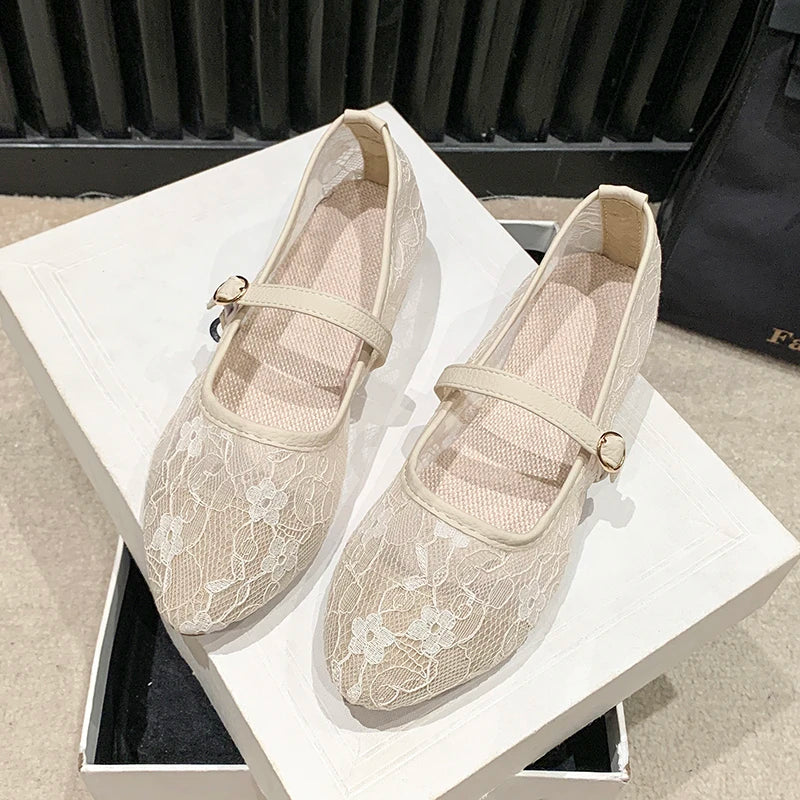 2026 New Women Flats Shoes Summer Ballet Flats Fashion Bow Women Shoes Slip on Sweet Hollow Flat Shoes Female Zapatos De Mujer