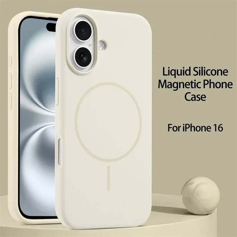 Original Liquid Silicone For Magsafe Case For iPhone 18 Pro 17 16 15 14 13 12 11 Pro Max Magnetic Wireless Charging Soft Cover