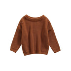 Autumn Baby Girls Boys Sweaters Coat Kids Knitting Pullovers Tops Baby Boys Girls Solid Color Basic Cotton Long Sleeve Sweater