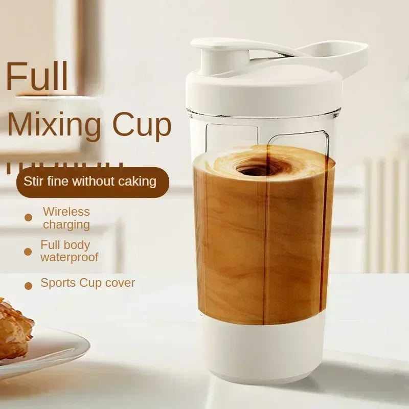 Portable Electric Protein Shaker Bottle USB Rechargeable Shaker Bottle Multipurpose 450ml Mixer Cups for Fitness Workout