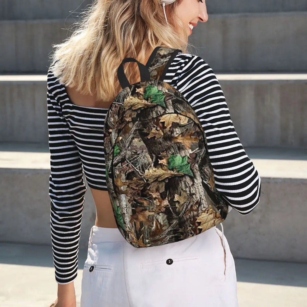 Real Tree Camouflage Backpack Daypack Large Capacity Kids BookBag School Bag Shoulder Bags for Men Women