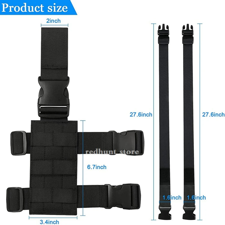 Universal Drop Leg Holster Thigh Platform Tactical MOLLE Gun Holster for Hunting Paintball Panel with Adjustable Molle Straps