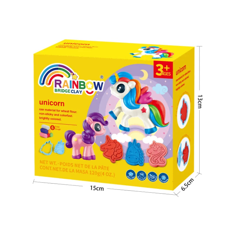 Non-Toxic Color Dough Set Wheat Based Modeling Clay Toys with Molds DIY Unicorn Marine Life Plasticine Craft Kit Educational Toy