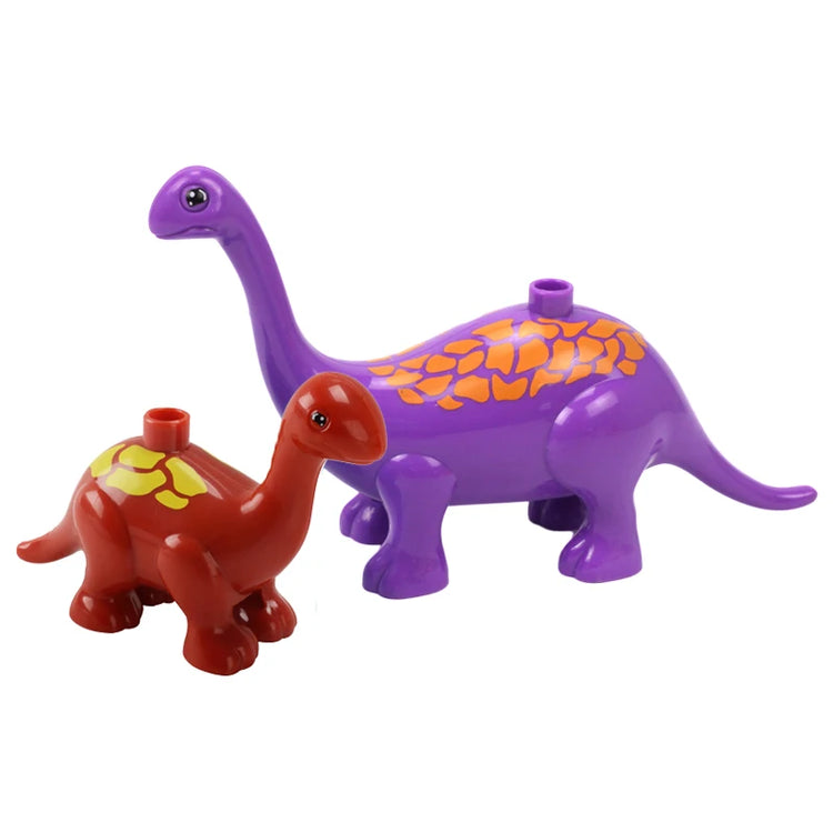 Big Building Blocks Animals Parts Zoo Sets Dinosaur Assemble Accessory Compatible Duplon Bricks Jurassic Toys for Children Gift