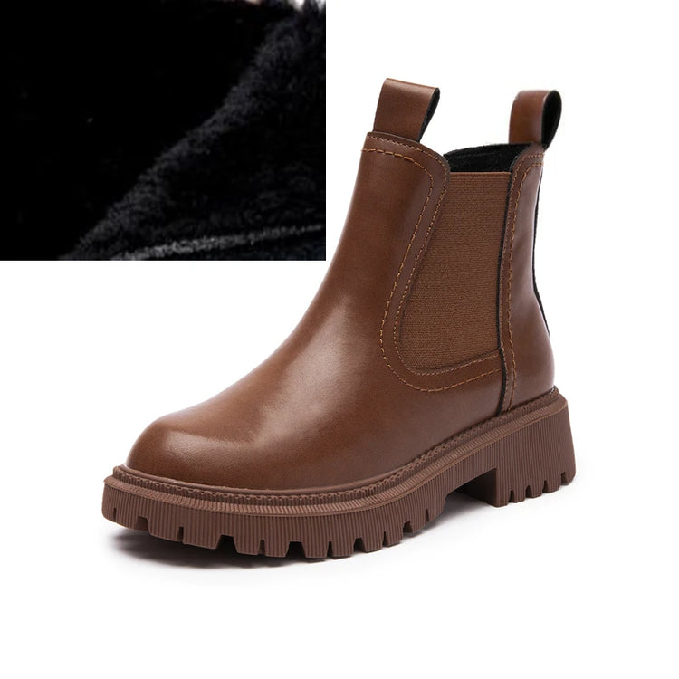AIYUQI Women's Chelsea Boots Genuine Leather New Autumn Winter Fashion Women's Ankle Boots Retro Winter Boots Ladies  WHSLE MTO