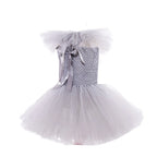 2026 Halloween Trick or Treat Carnival Party White Gray Scary Clown Mesh Fluffy Dress Girl Cosplay Joker Costume Accessories Set