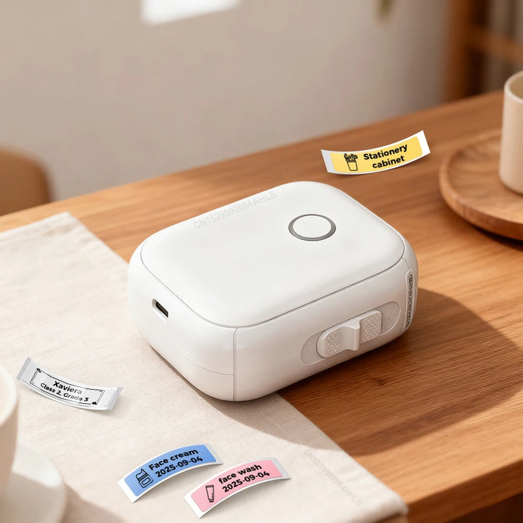 Adhesive Label Printer Marklife P12 Portable Labeler Inkless Thermal Printer with P12 Label Stickers Printer Bag Bluetooth Maker
