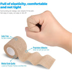 6 Rolls 5cm*4.5m Disposable Self-Adhesive Elastic Bandage with Handle Tube Tattoo Accessories Gauze Tape for First Aid Tools