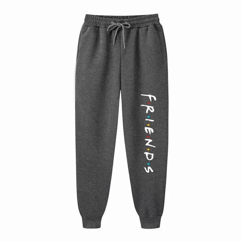 Womens New Casual Loose Long Pants Outdoor Fashion Friends Letter Printed Trousers Spring Autumn Winter Fleece Sports Sweatpants