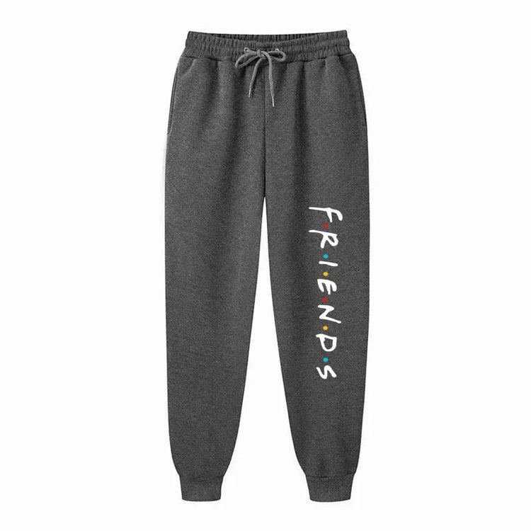 Womens New Casual Loose Long Pants Outdoor Fashion Friends Letter Printed Trousers Spring Autumn Winter Fleece Sports Sweatpants