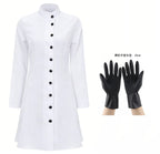 Carnival Party Men Women Long White Coat Nurse Doctor Costume Mad Scientist Cosplay Halloween