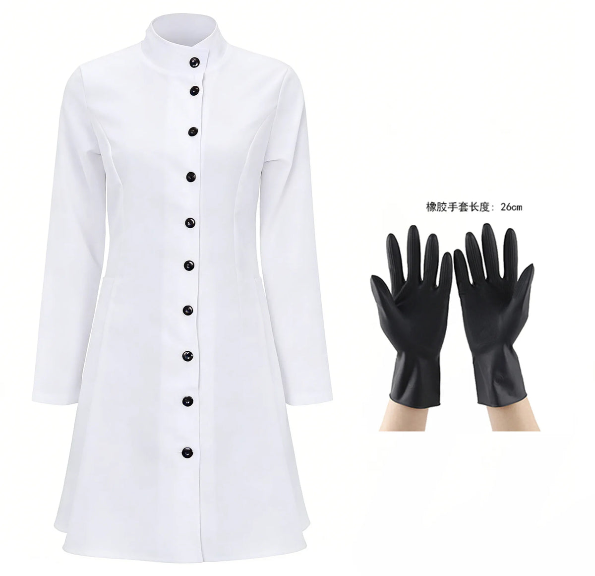 Carnival Party Men Women Long White Coat Nurse Doctor Costume Mad Scientist Cosplay Halloween