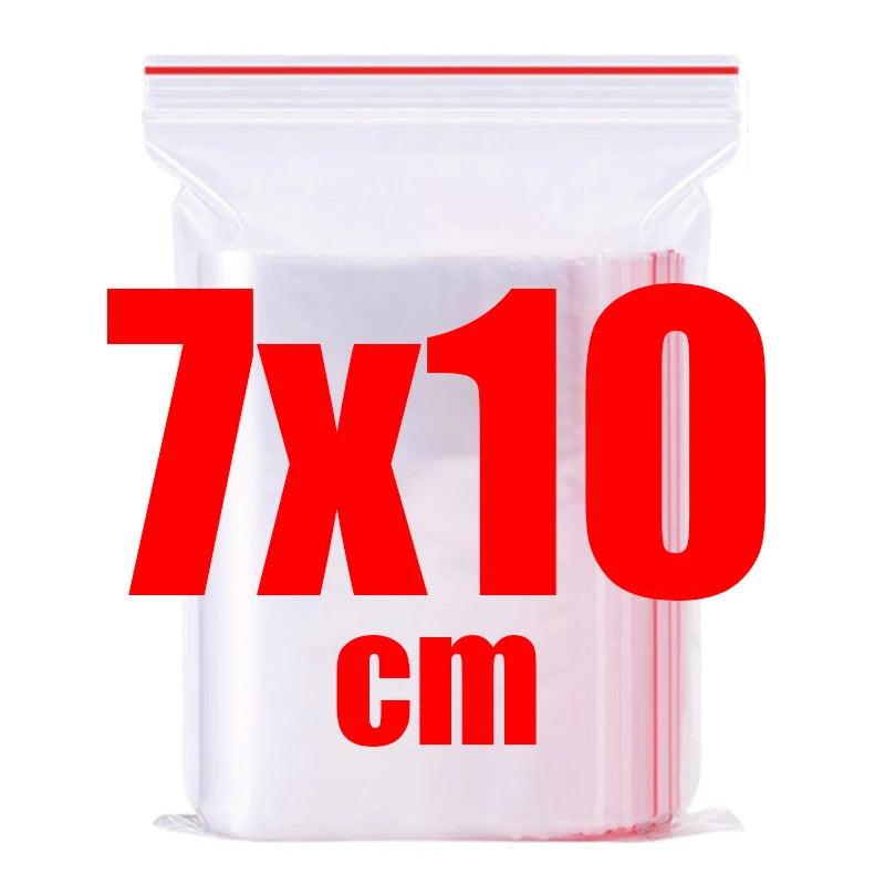 500/100pcs Self Sealed Bags Plastic Storage Bag for Jewelry Food Pills Transparent Zipper Storage Bag Package Pouches Wholesale