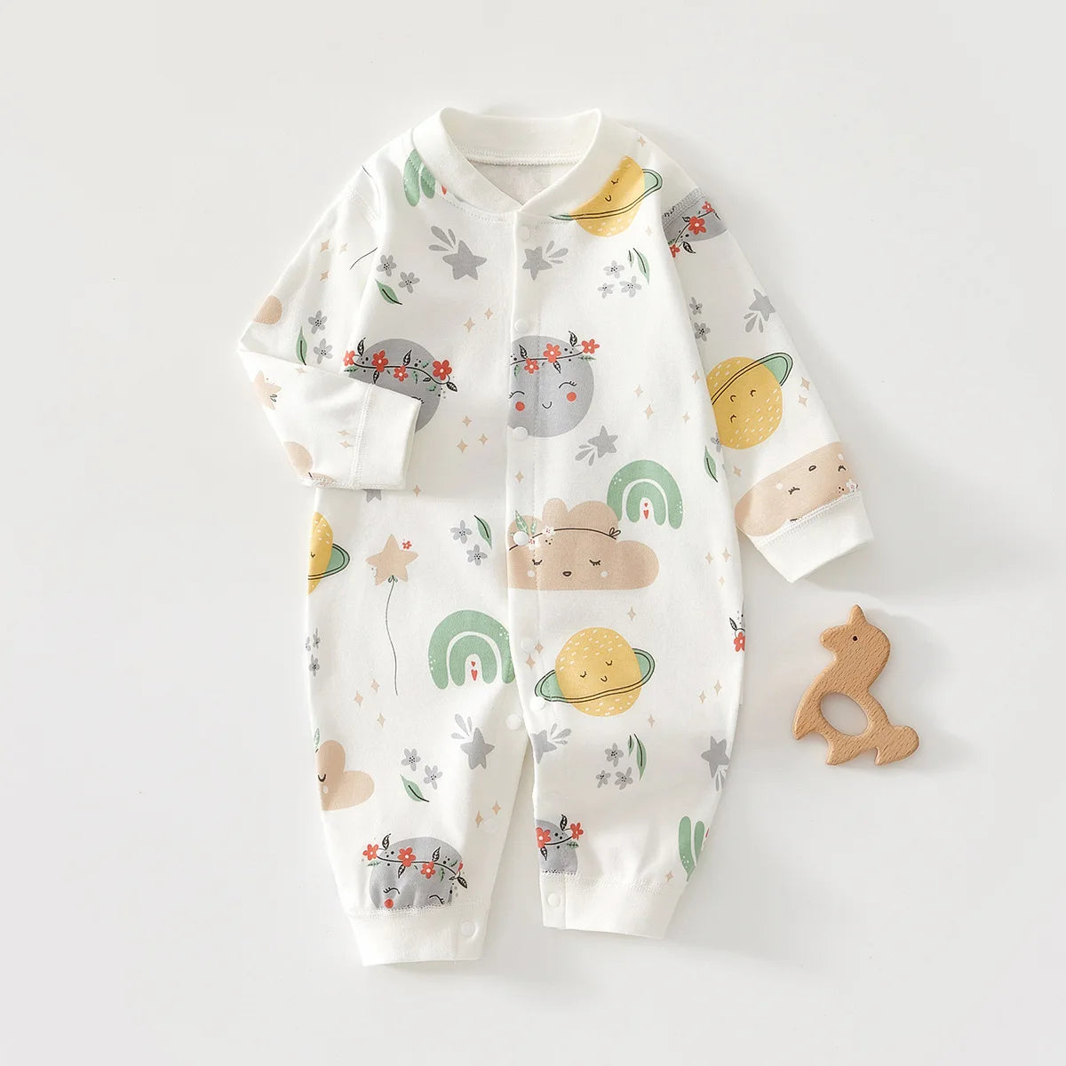 0-12 Months Baby Jumpsuits, 100% Cotton Long Sleeve Clothes, Soft Newborn Rompers for Girls & Boys.