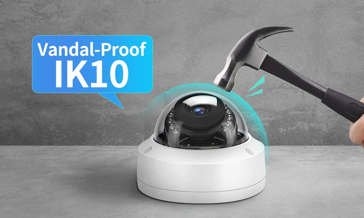 4K POE IP Camera IK10 Explosion-proof Outdoor H.265 Onvif Metal Dome CCTV Security Protection 4MP Video Surveillance