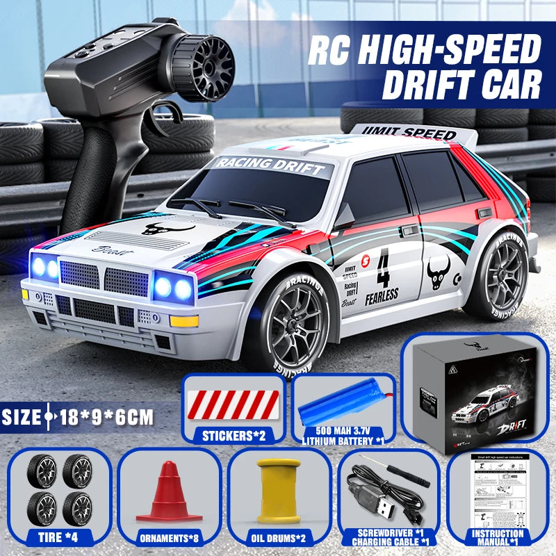 2025 New 4WD RC Car 1:24 Scale Four-wheel Drive Drift With Two Speed Settings 20 Km/h LED Light Children Toys Rechargeable SG204
